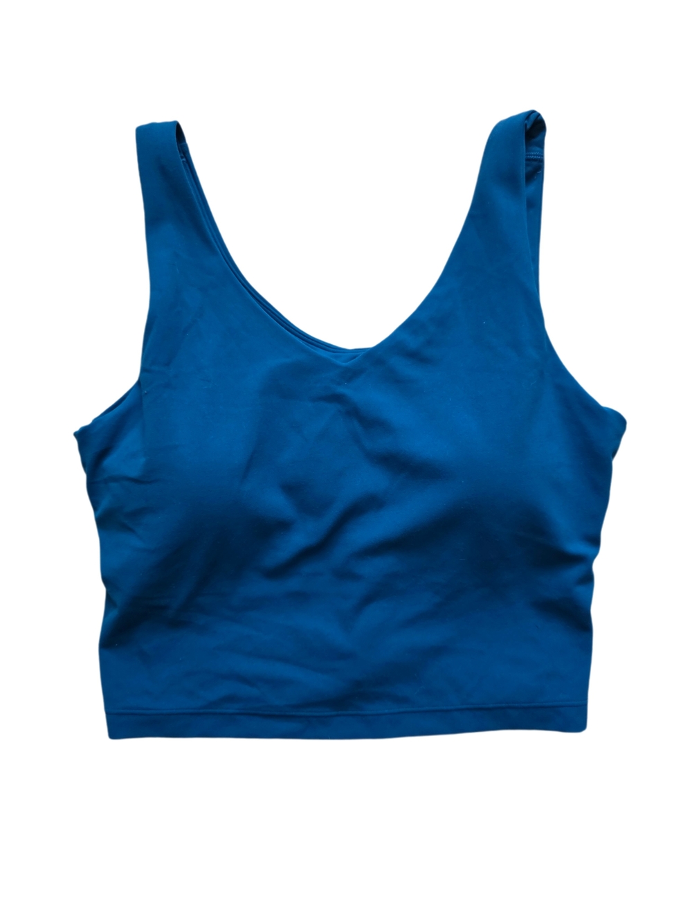 Athleta Cobalt Blue V Neck Sports Bra Crop Top Size Medium C-D